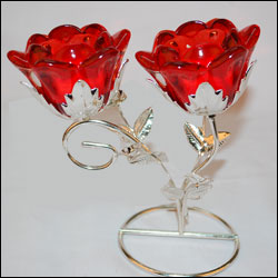 "Two Rose Candle stand -code 006 - Click here to View more details about this Product
